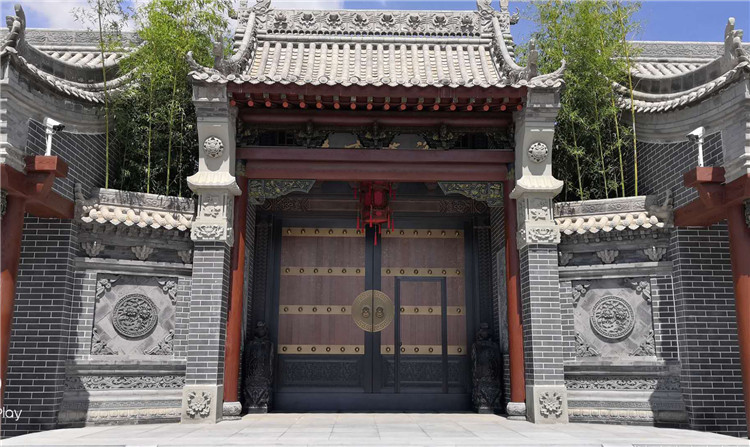 榆林庭院仿古銅門、銅匾